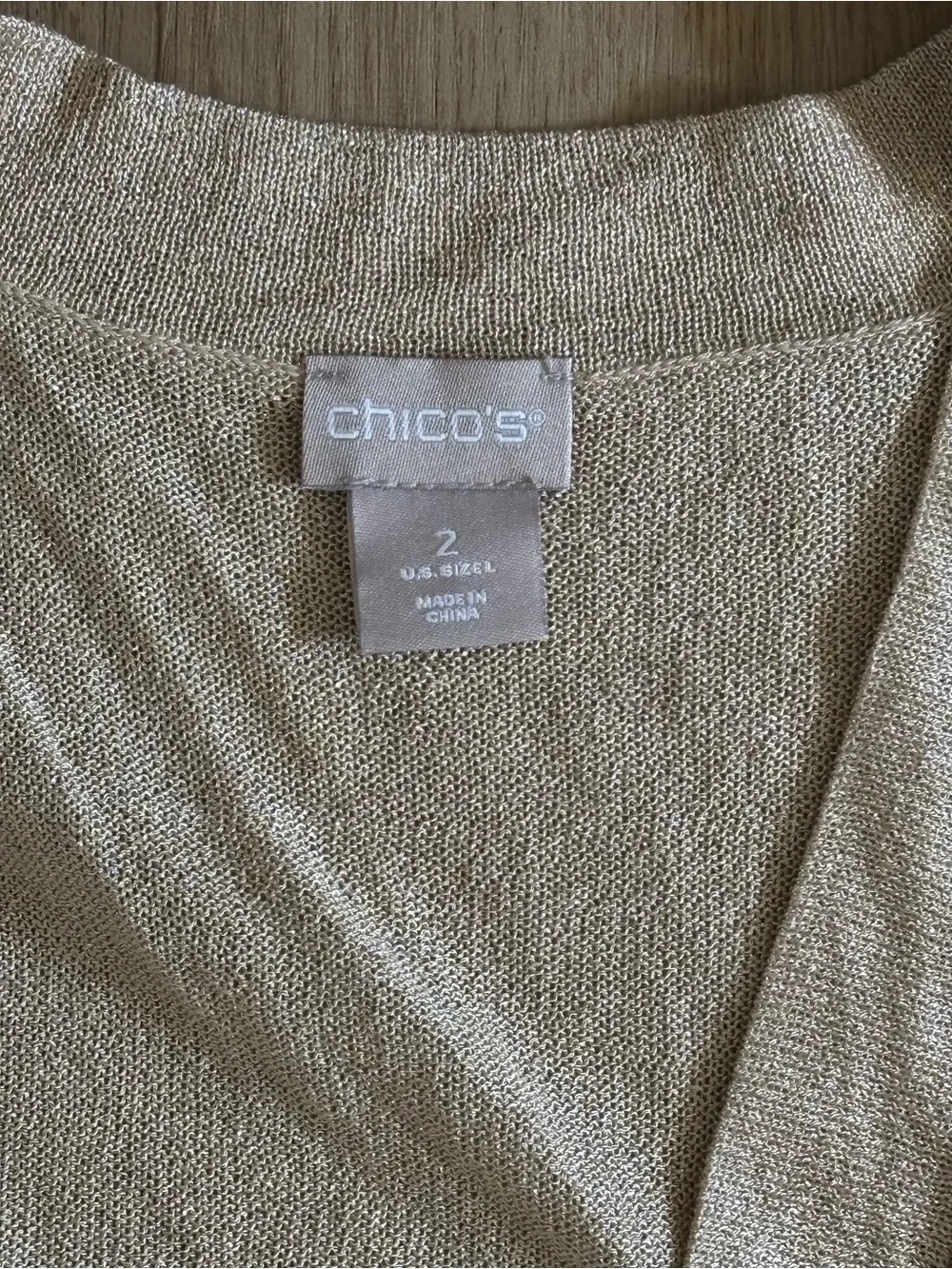 Chico's Gold Cardigan Women’s 2 Large - Picture 4 of 12